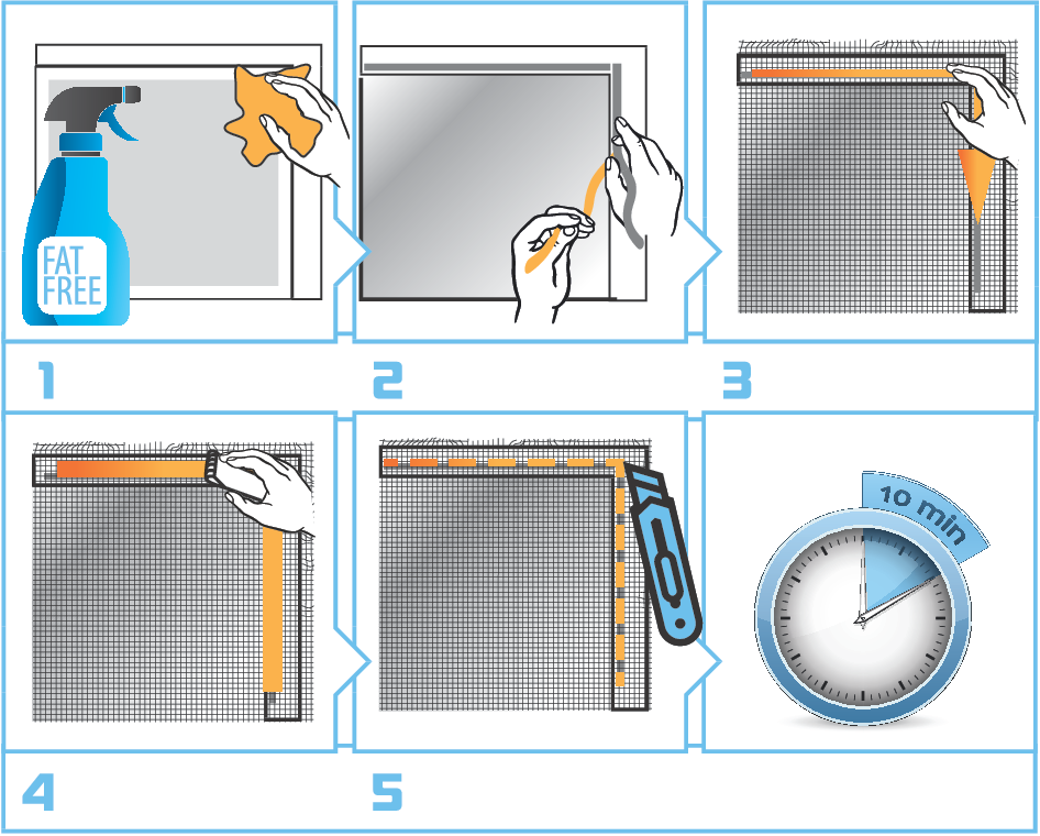 Fliegengitter für Fenster ELASTIC