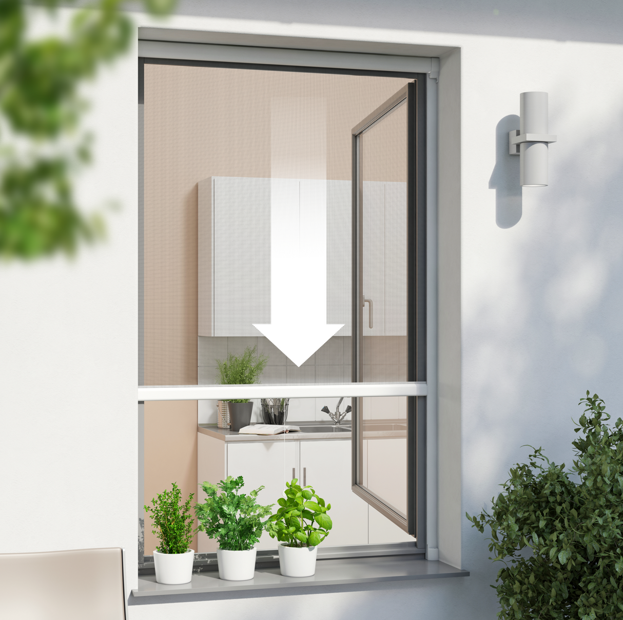Fliegengitterrollo für Fenster nach Maß