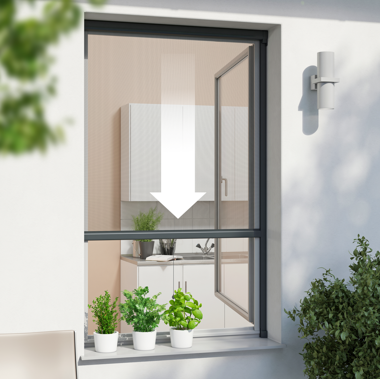 Fliegengitterrollo für Fenster nach Maß